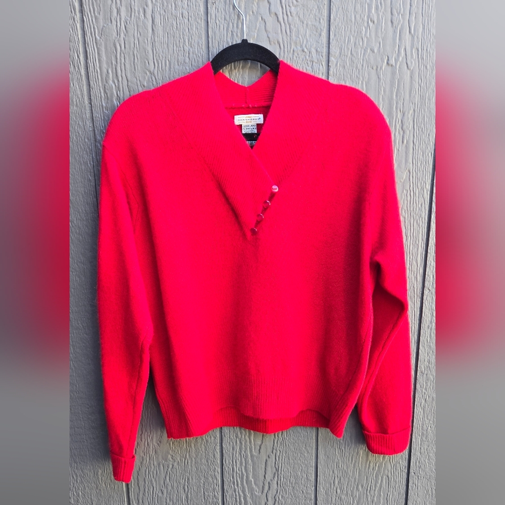 Vintage Red Yarnworks Angora Mix Red Sweater